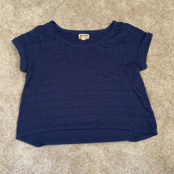 Mudd Medium Cropped Shirt with Lace - Picture 1 of 5